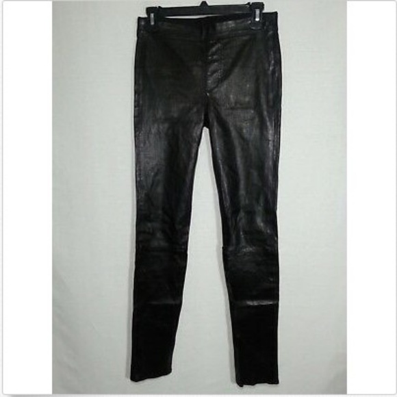 Helmut Lang Stretch Lambskin Leather Leggings sz 6 - Picture 3 of 8